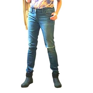 IRO Mod Hawkins Distressed Skinny Midrise Jeans W28 Medium blue
